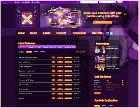 Celcom ChannelX — content store