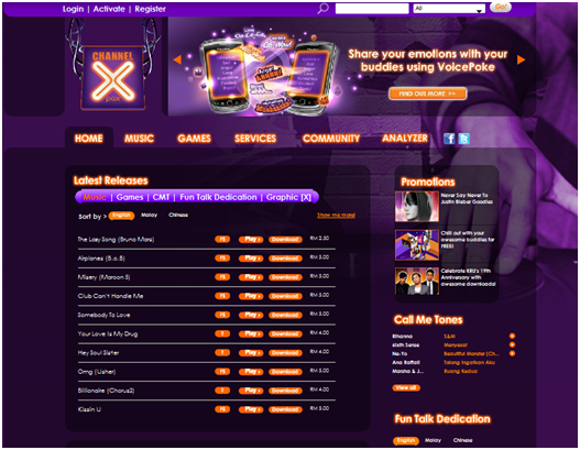 Celcom ChannelX — content store